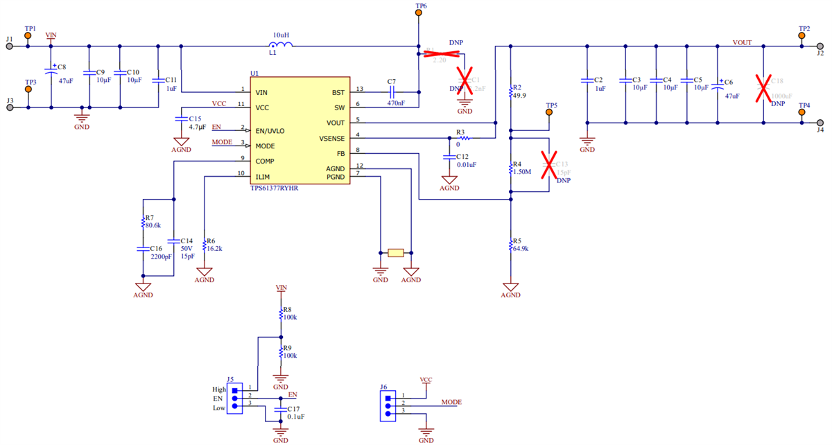Schematic - Texas Instruments TPS61377EVM Evaluation Module